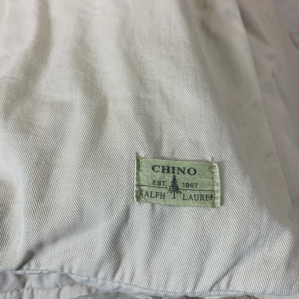 Ralph Lauren Chino Comforter Twin Khaki Tan 90s USA Cotton Heavyweight Prep Bed